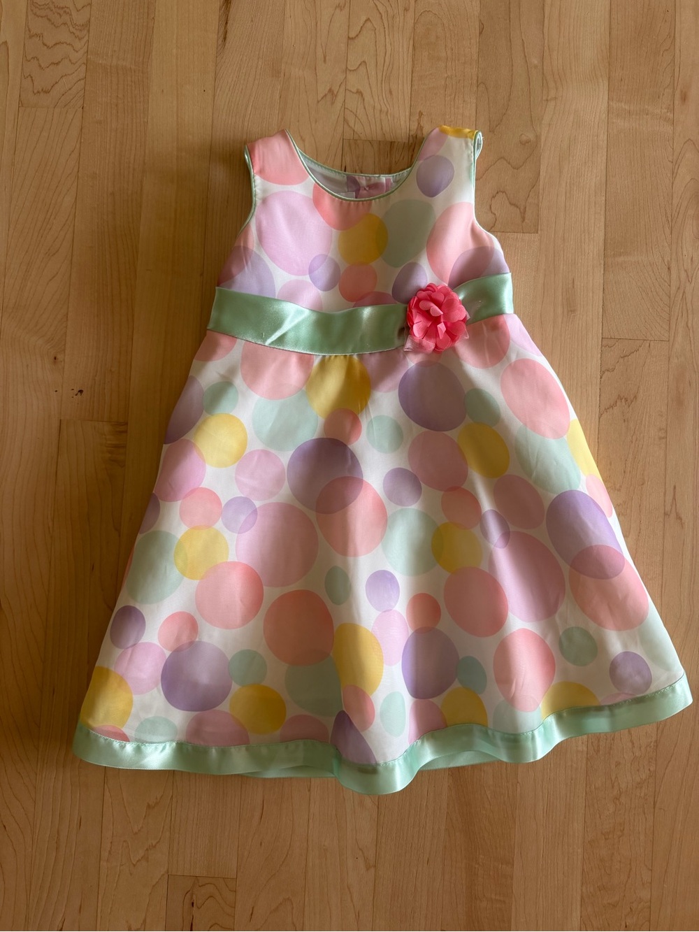 Pastel Polka Dot Sleeveless Party Dress